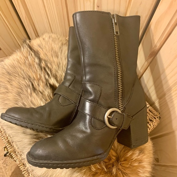 Born Black Heeled Boots with Buckle - Picture 5 of 16